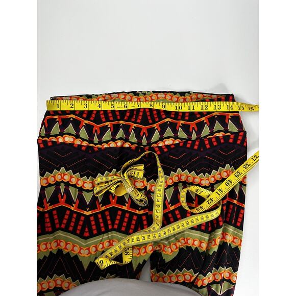 Tall & Curvy Leggings Womens Black Olive Red Aztec Print Stretch Pants Yoga - Picture 8 of 12